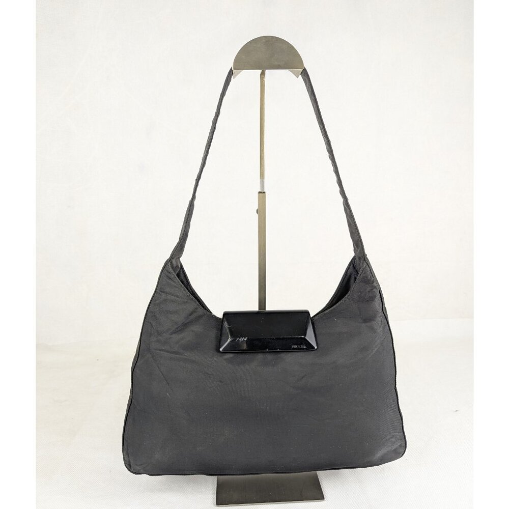 Authentic PRADA Tessuto Black Nylon Hobo Shoulder Bag/Handbag Made in Italy